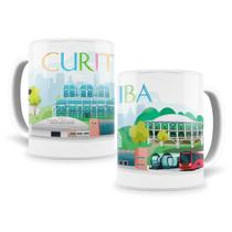 Caneca Personalizada Curitiba Em Porcelana 325Ml