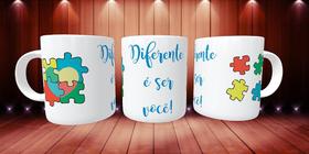 Caneca Personalizada de Cerâmica com Estampa de Autismo - Quebra-Cabeça Colorido e Mensagens Inspiradoras Caneca Personalizada de Cerâmica com Estampa de Autismo - Quebra-Cabeça Colorido e Mensagens Inspiradoras