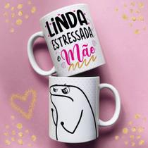 Caneca personalizada de cerâmica Linda estressada e Mãe - A C Y PERSONALIZADOS