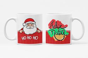 Caneca Personalizada de Natal 325ml de Porcelana Feliz Natal