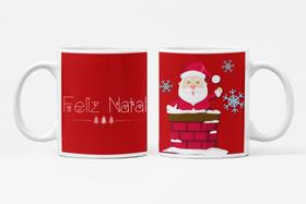 Caneca Personalizada de Natal 325ml de Porcelana Papai Noel