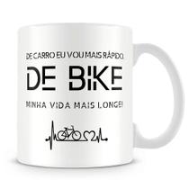 Caneca Personalizada de Porcelana Bike Vida Longa - 325ml