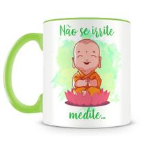 Caneca Personalizada de Porcelana com Alça Verde Claro - Coleção Bem Estar