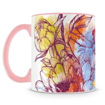 Caneca Personalizada de Porcelana com Flores - 325ml Caneca Personalizada de Porcelana com Flores - 325ml