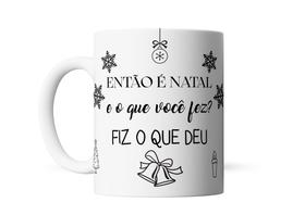 Caneca Personalizada de Porcelana com Tema Natal - 325ml