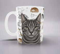 Caneca Personalizada de Porcelana de Gato Malhado Caneca Personalizada de Porcelana de Gato Malhado