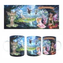 Caneca Personalizada de Porcelana Fadas e Fantasia Aniversário Presente Lembrancinha