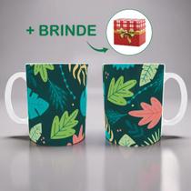 Caneca Personalizada de Porcelana Folhas Presente Criativo Para Quem Gosta De Plantas Caneca Personalizada de Porcelana Folhas Presente Criativo Para Quem Gosta De Plantas