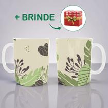 Caneca Personalizada de Porcelana Off Folhas Presente Criativo Para Quem Gosta De Plantas Caneca Personalizada de Porcelana Off Folhas Presente Criativo Para Quem Gosta De Plantas