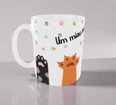 Caneca Personalizada de Porcelana Patinhas Para Gateiro Kit Presente Criativo Caneca Personalizada de Porcelana Patinhas Para Gateiro Kit Presente Criativo