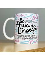 Caneca Personalizada de Porcelana Profissão: Sou Auxiliar de Limpeza - 325ML