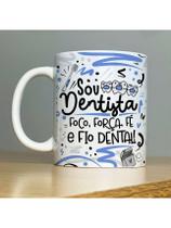 Caneca Personalizada de Porcelana Profissão: Sou Dentista - cor: Azul - 325ML