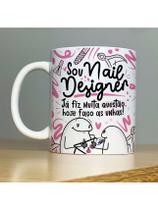 Caneca Personalizada de Porcelana Profissão: Sou Nail Designer com Flork - 325ML