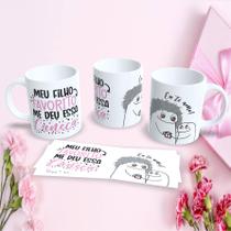 Caneca Personalizada Dia das Mães Flork 325ml Porcelana Presente Criativo Estampa 16