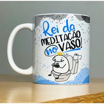 Caneca personalizada dia dos pais rei da meditação no vaso porcelana alto brilho