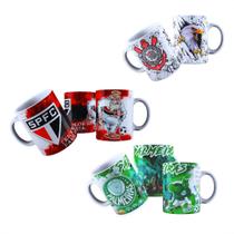 Caneca Personalizada do Seu Time Branca (São Paulo, Corinthians, Palmeiras ou Flamengo) - A1