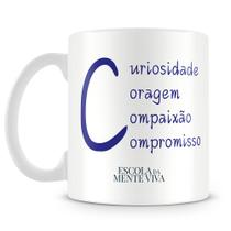 Caneca Personalizada dos 4Cs - Curiosidade, Coragem, Compaixão e Compromisso