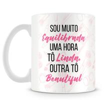 Caneca Personalizada Equilibrada de Porcelana com Frase Divertida
