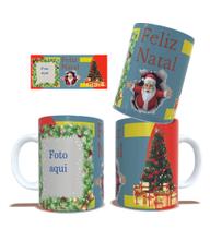 Caneca Personalizada Feliz Natal Colque a sua Foto Aqui