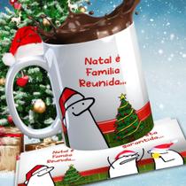 Caneca Personalizada Feliz Natal Flork Meme Bento Cake Família Reunida Treta Garantida