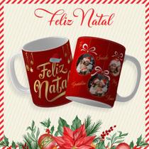 Caneca Personalizada Feliz Natal Natalino Com Foto Presente Certo Família Porcelana MEGA OFERTA!