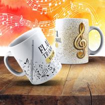 Caneca Personalizada Flauta Transversal Musica Instrumento Musical Orquestra Banda Jaez Jazz