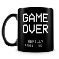 Caneca Personalizada Game Over 100% Preta - Porcelana Geek