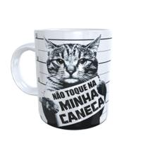 Caneca Personalizada Gato Criminoso - Não Toque na Minha Caneca - Porcelana 325 ml - Villas Print
