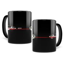 Caneca Personalizada Golf Gti Preta Em Porcelana 325Ml