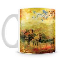Caneca Personalizada Grande Muralha da China - Porcelana Brilhante 325ml