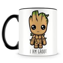 Caneca Personalizada Groot - Porcelana de Alto Brilho com Alça Preta