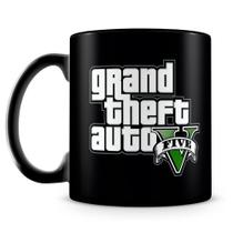 Caneca Personalizada Gta 5 - Porcelana 100% Preta - 325ml Caneca Personalizada Gta 5 - Porcelana 100% Preta - 325ml