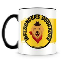Caneca Personalizada Influencers Dourados - Porcelana Brilhante com Alça Preta Caneca Personalizada Influencers Dourados - Porcelana Brilhante com Alça Preta
