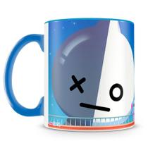 Caneca Personalizada K-pop BTS - Porcelana Brilhante com Alça Azul