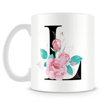 Caneca Personalizada Letra L - Porcelana Branca com Estampa Caneca Personalizada Letra L - Porcelana Branca com Estampa