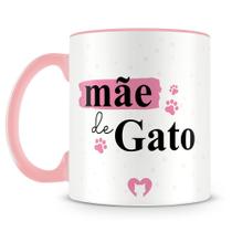 Caneca Personalizada Mãe de Gato - Porcelana Rosa Caneca Personalizada Mãe de Gato - Porcelana Rosa