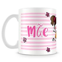 Caneca Personalizada Mãe Te Amo Desse Tamanhão - Menina, Porcelana Brilhante