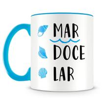 Caneca Personalizada Mar Doce Lar - Porcelana Alta Resistência com Estampa Colorida Caneca Personalizada Mar Doce Lar - Porcelana Alta Resistência com Estampa Colorida