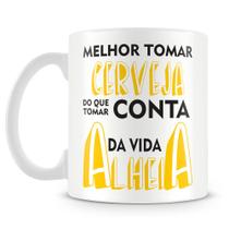 Caneca Personalizada Melhor Tomar Cerveja - Cerâmica 325ml