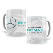 Caneca Personalizada Mercedes Amg Fórmula 1 Branca Em