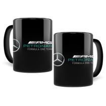 Caneca Personalizada Mercedes Amg Preta Em Porcelana 325Ml