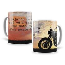 Caneca Personalizada Moto Preta Em Porcelana 325Ml