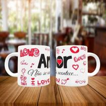 Caneca Personalizada Namorados Amor Não se Escolhe Acontece... Caneca Personalizada Namorados Amor Não se Escolhe Acontece...