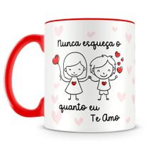 Caneca Personalizada O Quanto Eu Te Amo - Menina e Menino - Porcelana de Alto Brilho