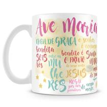 Caneca Personalizada Oração Ave Maria - Porcelana Branca Caneca Personalizada Oração Ave Maria - Porcelana Branca