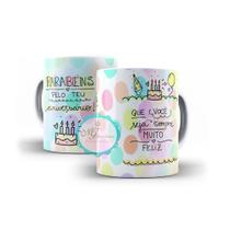 Caneca Personalizada Parabéns Pelo Teu Aniversário Caneca Personalizada Parabéns Pelo Teu Aniversário