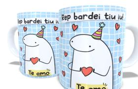 Caneca personalizada porcelana FLORK REP BARDEI TIU IU, TE AMO