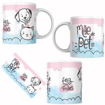 Caneca Personalizada Porcelana Mãe de Pet Mãe de Gato Mãe de Cachorro