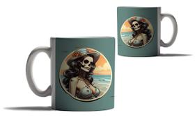 Caneca Personalizada Presente Caveira Mexicana Katrina Praia