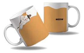 Caneca Personalizada Presente Gatos Fofos Meow Minimalista Caneca Personalizada Presente Gatos Fofos Meow Minimalista